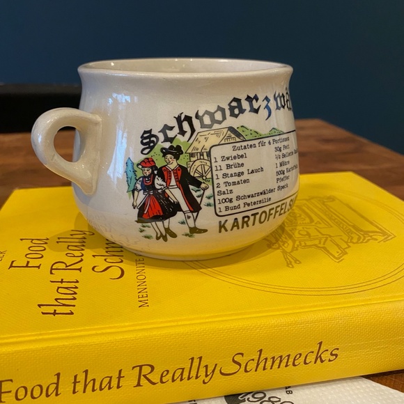 Vintage German Double-Handled Soup Mug - Kartoffelsupp - Picture 2 of 4